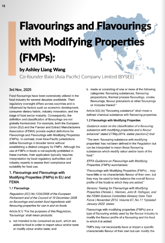BYSEE’s Regulatory Expert Article Featured in the British Society of Flavourists’ Journal